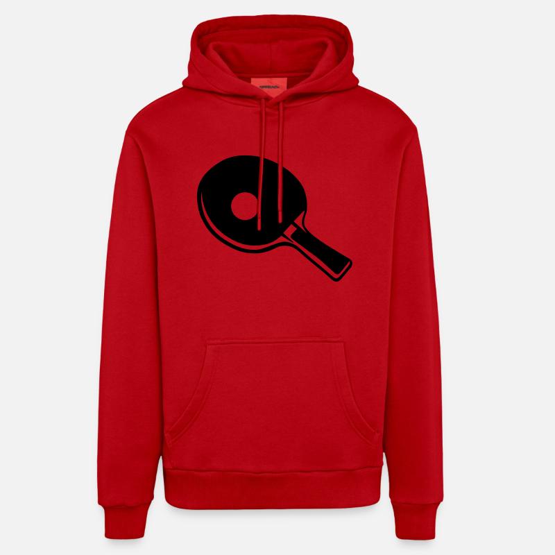 Ping Pong - Sweat à capuche bio décontracté fabriqué en UE - rouge