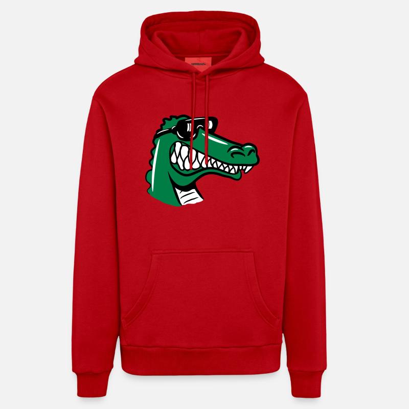 Crocodile drôle fun - Sweat à capuche bio décontracté fabriqué en UE - rouge