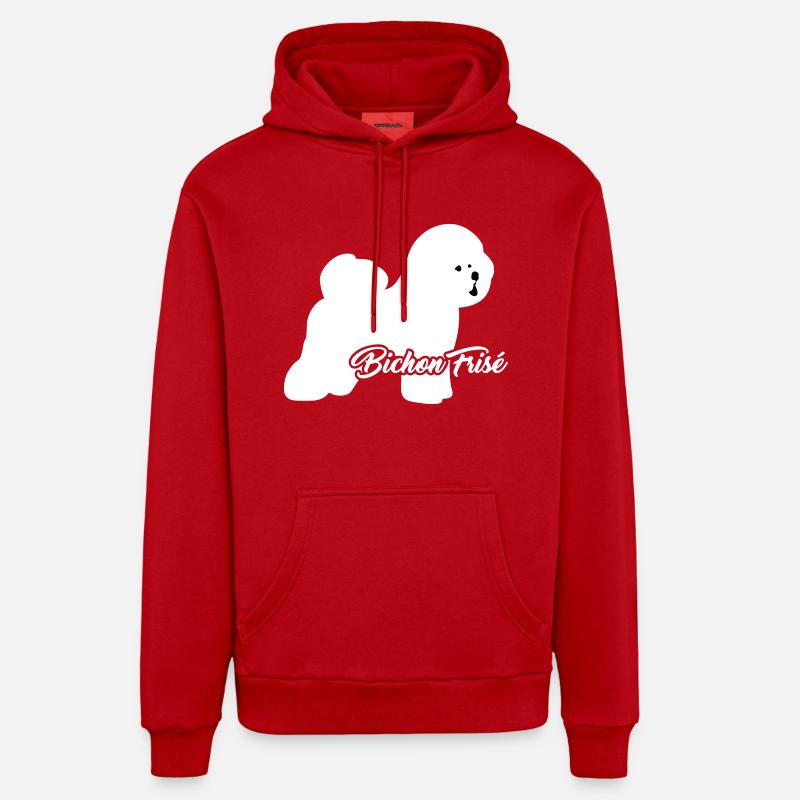 Bichon Frise - Sweat à capuche bio décontracté fabriqué en UE - rouge