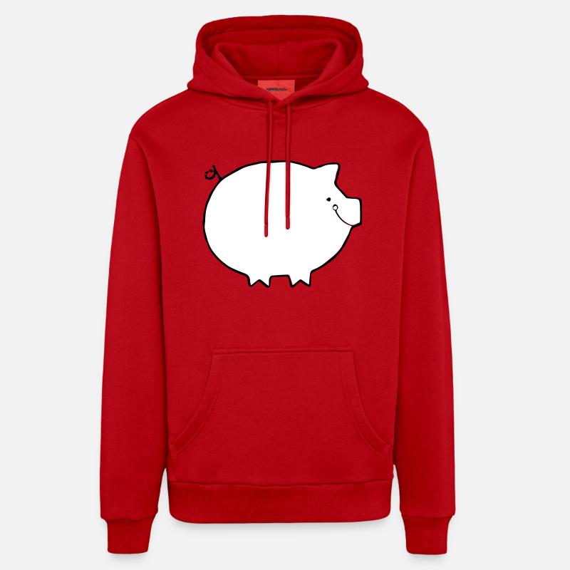 pig - Sweat à capuche bio décontracté fabriqué en UE - rouge
