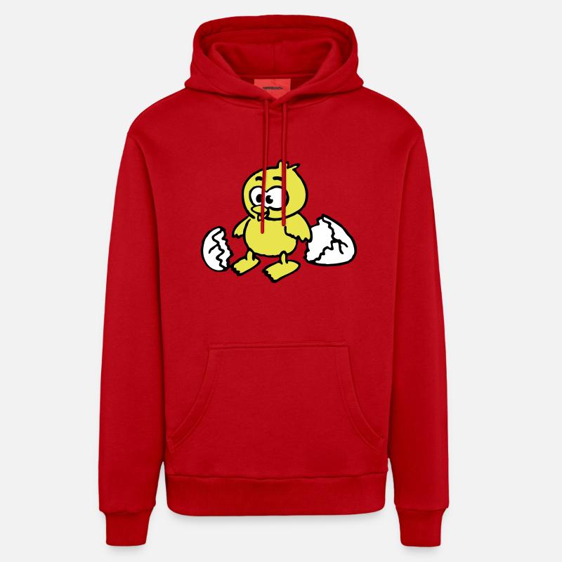 kuken_a_3c - Sweat à capuche bio décontracté fabriqué en UE - rouge