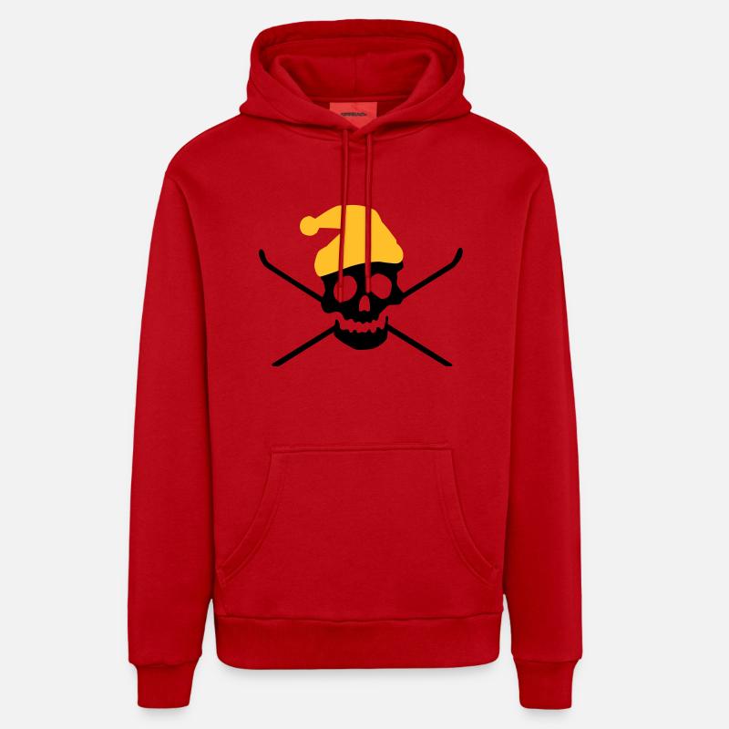 Ski - Sweat à capuche bio décontracté fabriqué en UE - rouge