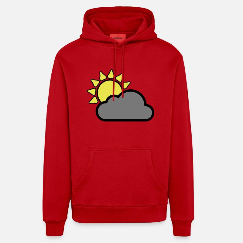 Cloud - Sun - Couverture - Soleil - Sweat à capuche bio décontracté fabriqué en UE - rouge