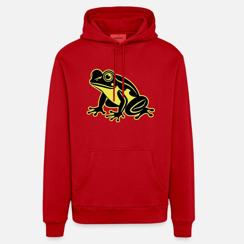 Icône de grenouille - Sweat à capuche bio décontracté fabriqué en UE - rouge