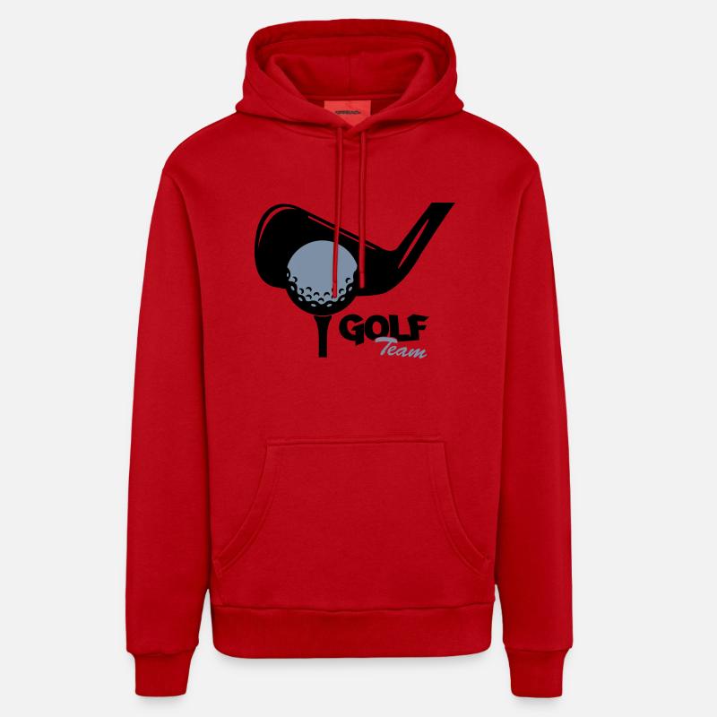 Équipe de golf - Sweat à capuche bio décontracté fabriqué en UE - rouge