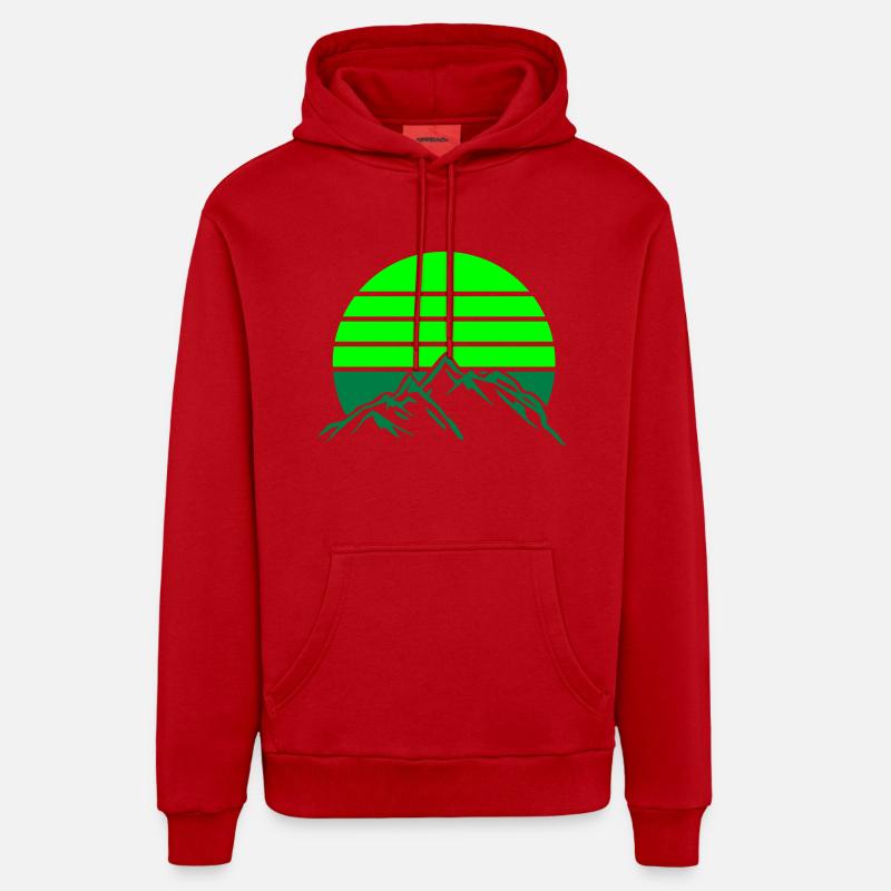 berge gebirge mountains - Organic Relaxed Hoodie Made in EU - Rot