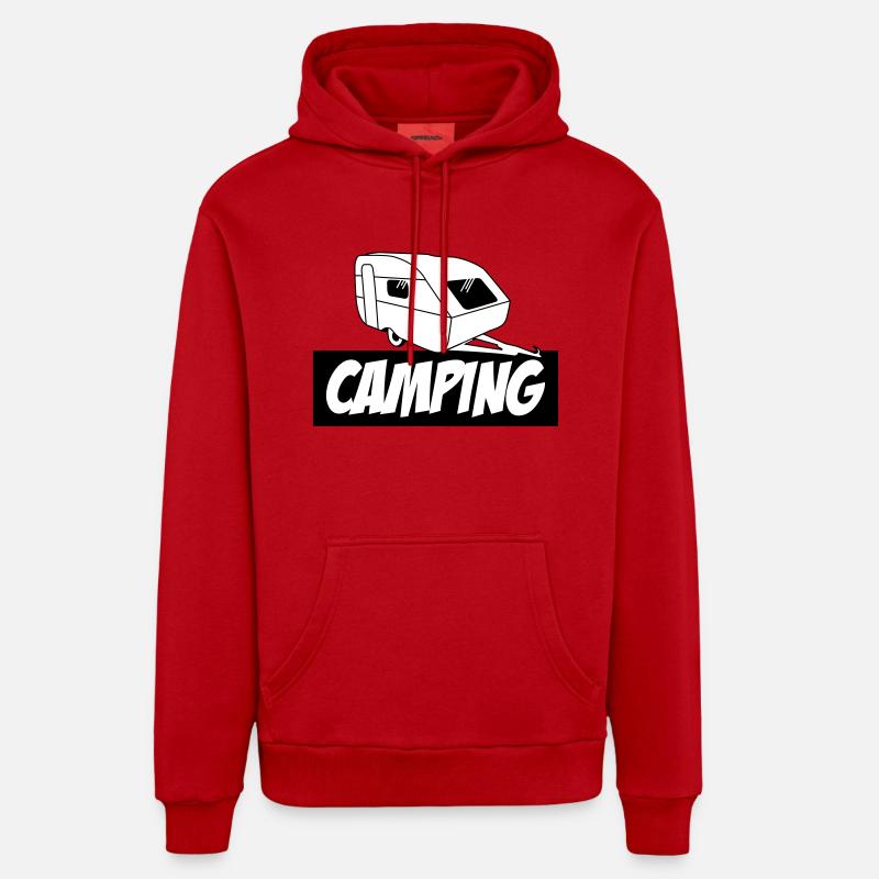 Camping - La pure passion - Sweat à capuche bio décontracté fabriqué en UE - rouge