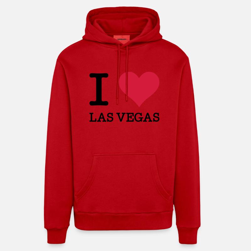 J'aime Las Vegas - Sweat à capuche bio décontracté fabriqué en UE - rouge