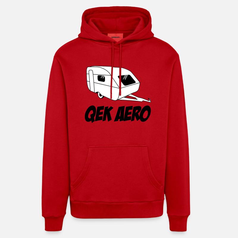 QEK Aero - Sweat à capuche bio décontracté fabriqué en UE - rouge