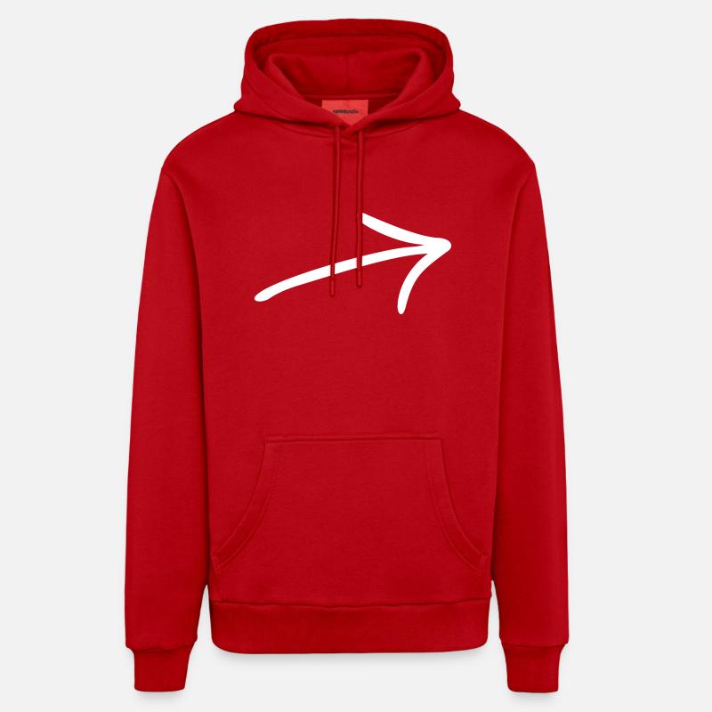 flèche - Sweat à capuche bio décontracté fabriqué en UE - rouge