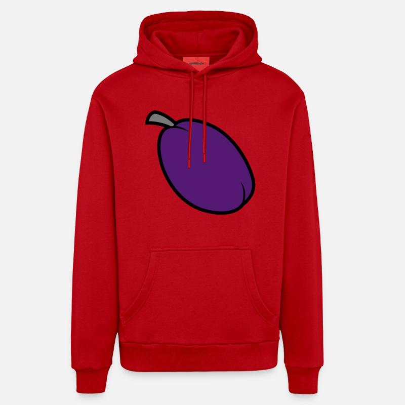 prune - Sweat à capuche bio décontracté fabriqué en UE - rouge