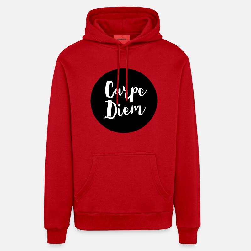 CARPE DIEM - Sweat à capuche bio décontracté fabriqué en UE - rouge