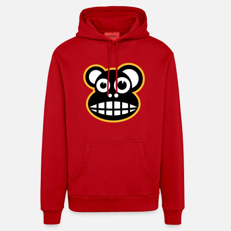 Drôle singe - Sweat à capuche bio décontracté fabriqué en UE - rouge