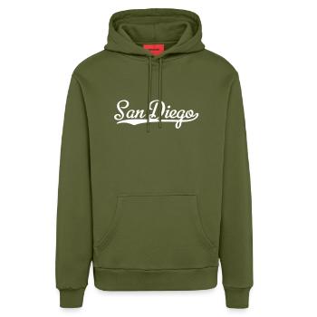 San Diego - Organic Relaxed Hoodie Made in EU - MOSS GREEN - Vorne