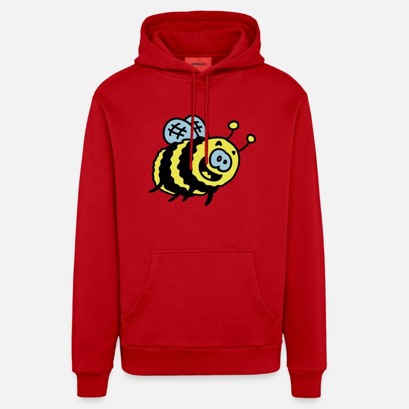 bourdon drôle 3 - Sweat à capuche bio décontracté fabriqué en UE - rouge