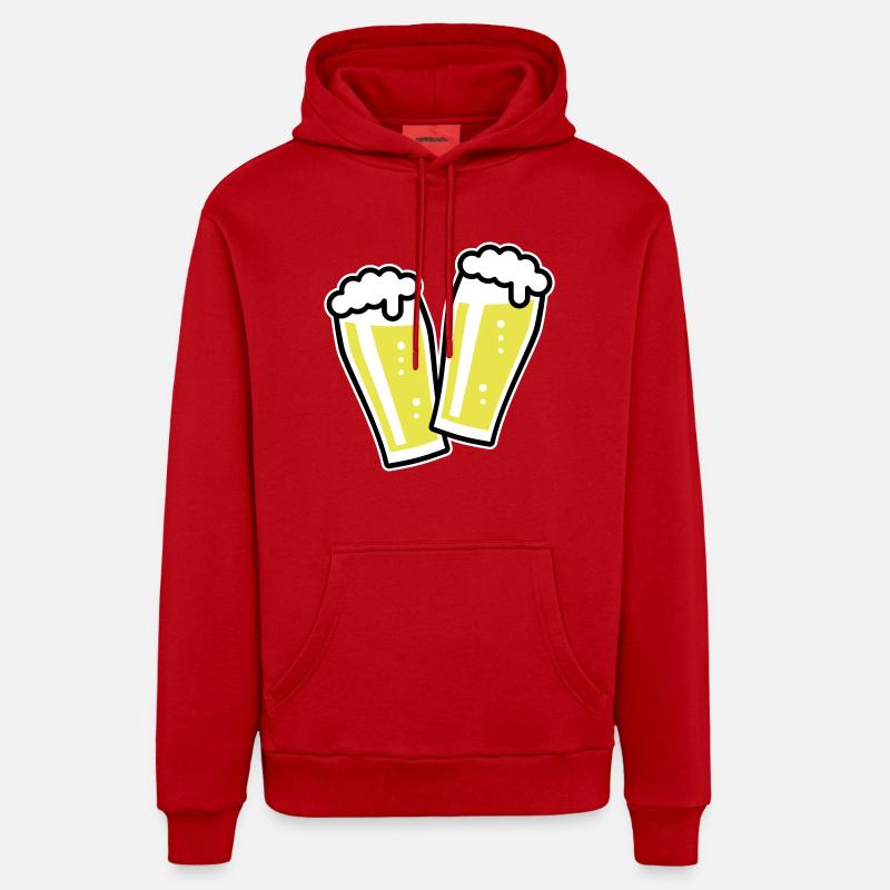 XDoppelter Willie (3) - Sweat à capuche bio décontracté fabriqué en UE - rouge