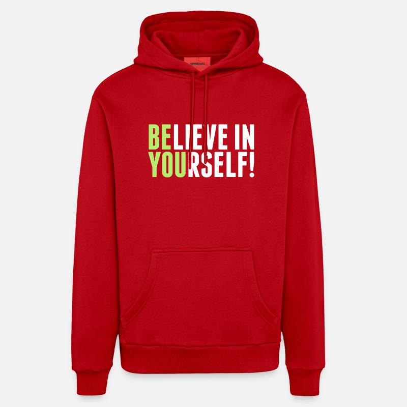 believe in yourself - be you - Sweat à capuche bio décontracté fabriqué en UE - rouge
