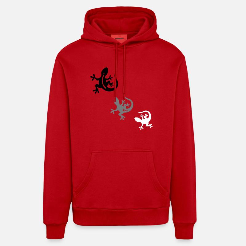 GECKO trio - Sweat à capuche bio décontracté fabriqué en UE - rouge