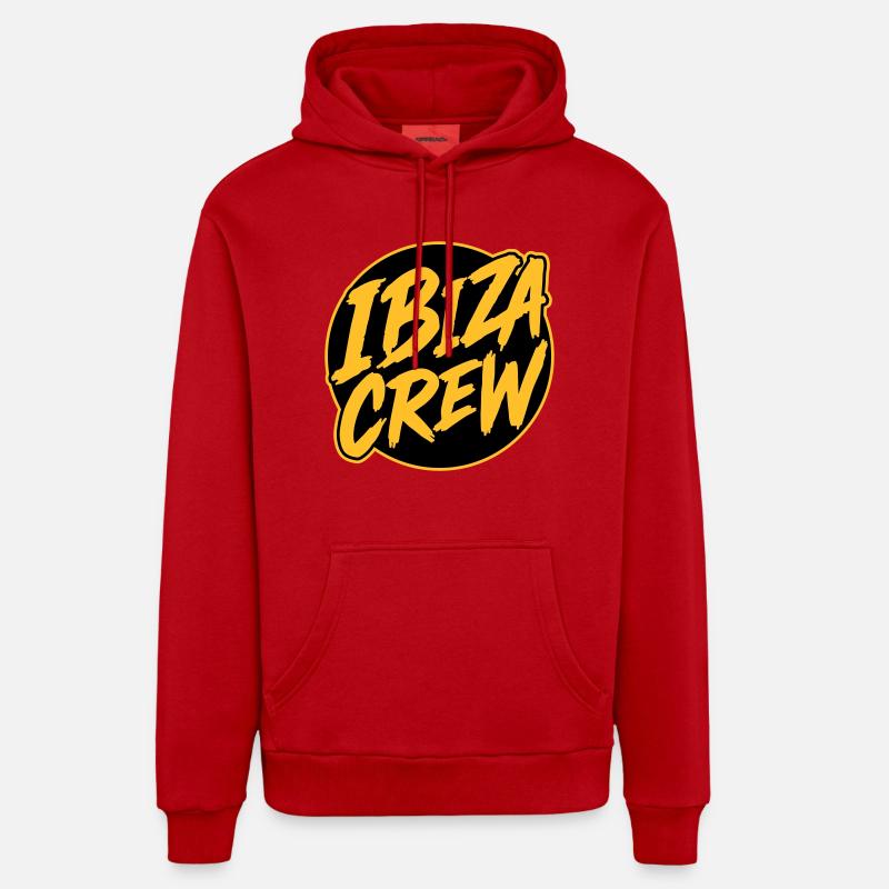 Vacances Ibiza Crew - Sweat à capuche bio décontracté fabriqué en UE - rouge