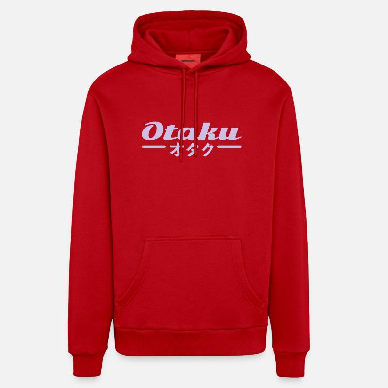 otaku - Sweat à capuche bio décontracté fabriqué en UE - rouge