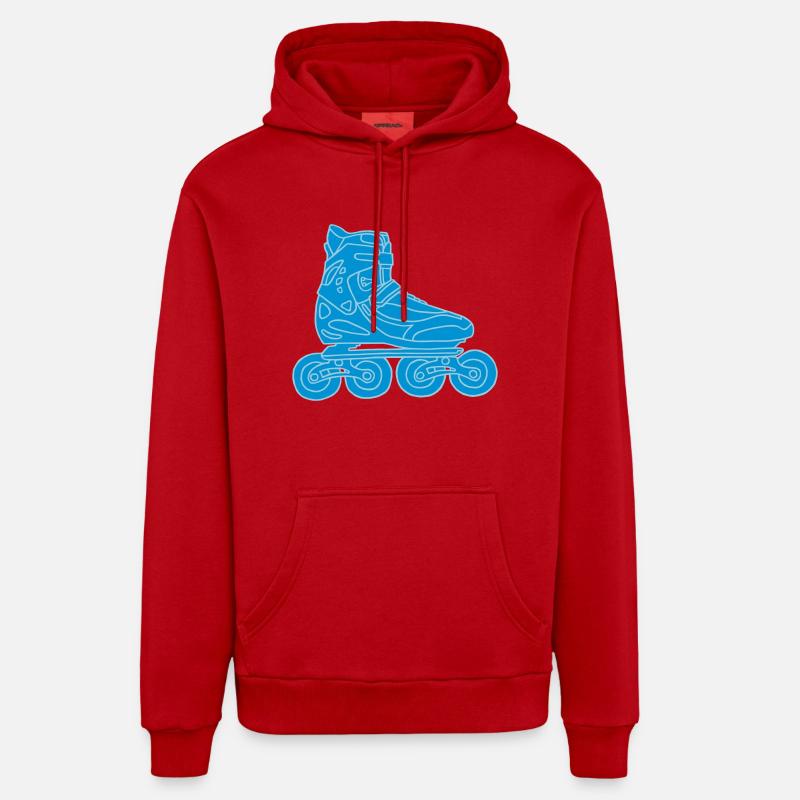 Roller en ligne 2 - Sweat à capuche bio décontracté fabriqué en UE - rouge