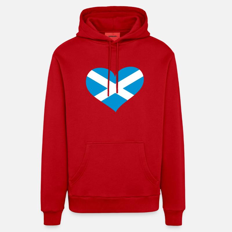 Schottland Herz; Heart Scotland - Sweat à capuche bio décontracté fabriqué en UE - rouge