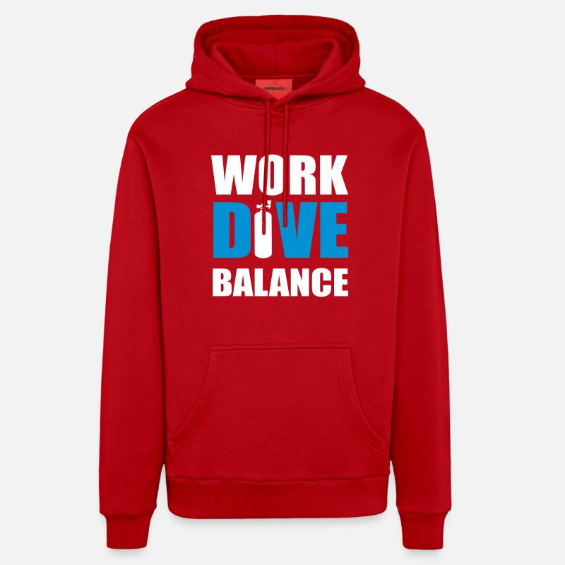 WORKDIVEW - Sweat à capuche bio décontracté fabriqué en UE - rouge
