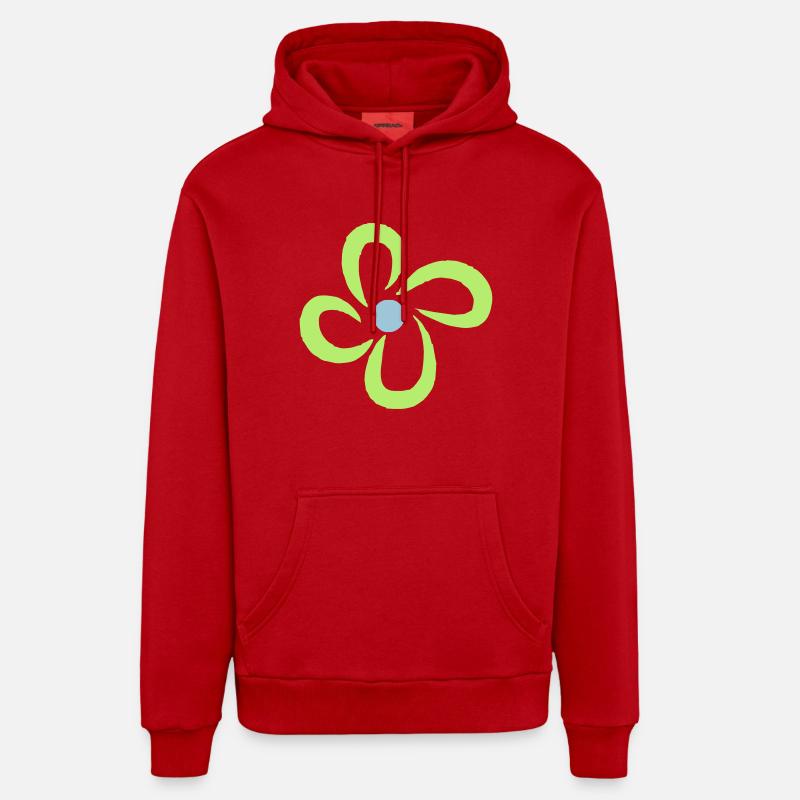 fleur - Sweat à capuche bio décontracté fabriqué en UE - rouge