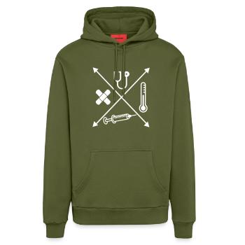 Medicine - Organic Relaxed Hoodie Made in EU - MOSS GREEN - Front