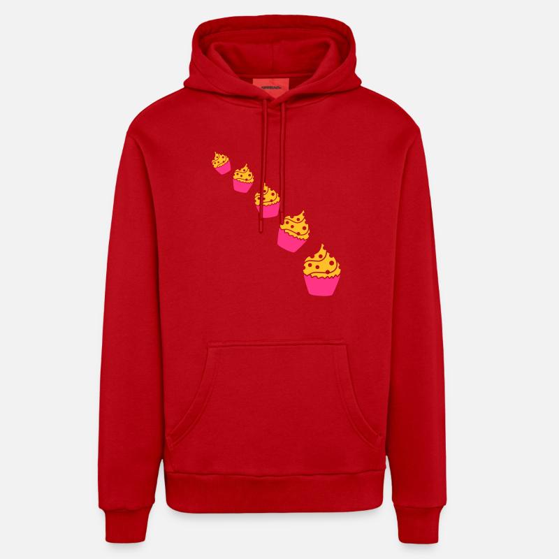 Cupcakes - Sweat à capuche bio décontracté fabriqué en UE - rouge