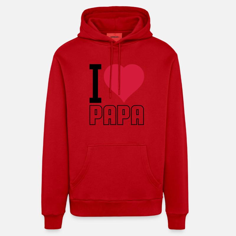 J’aime Papa 02 - Sweat à capuche bio décontracté fabriqué en UE - rouge