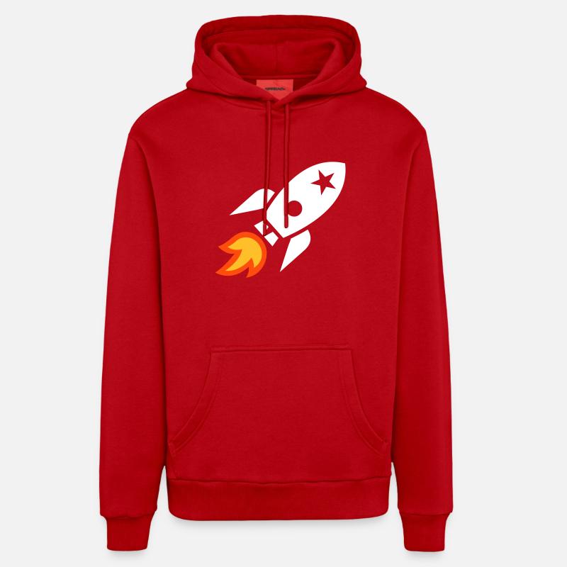 Fusée - Sweat à capuche bio décontracté fabriqué en UE - rouge