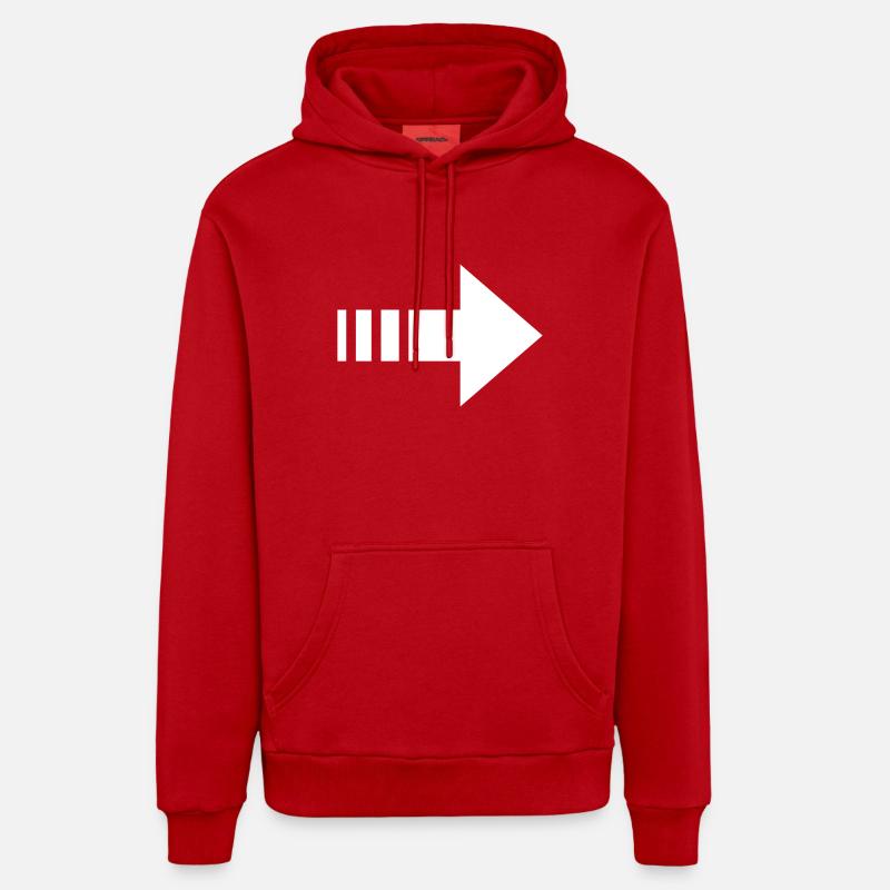 Flèche - Sweat à capuche bio décontracté fabriqué en UE - rouge