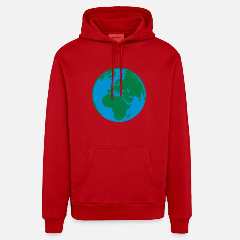 earth 2col - Organic Relaxed Hoodie Made in EU - Rot