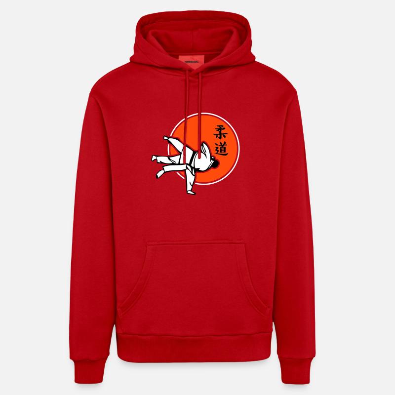 Judo dreifarbig - Organic Relaxed Hoodie Made in EU - Rot