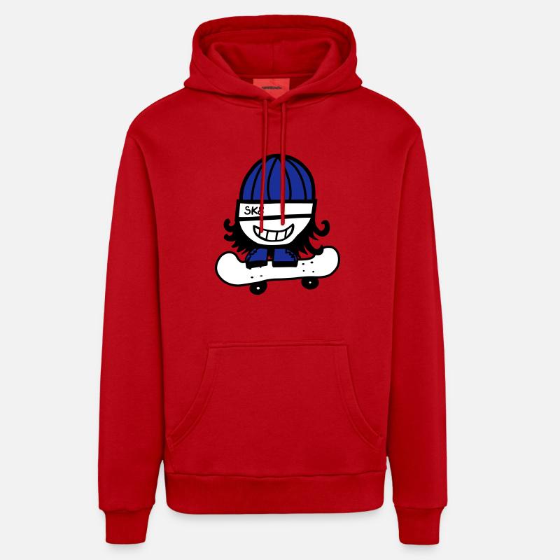 Skateboarder - Sweat à capuche bio décontracté fabriqué en UE - rouge