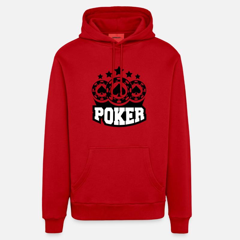 poker_player_c2 - Sweat à capuche bio décontracté fabriqué en UE - rouge