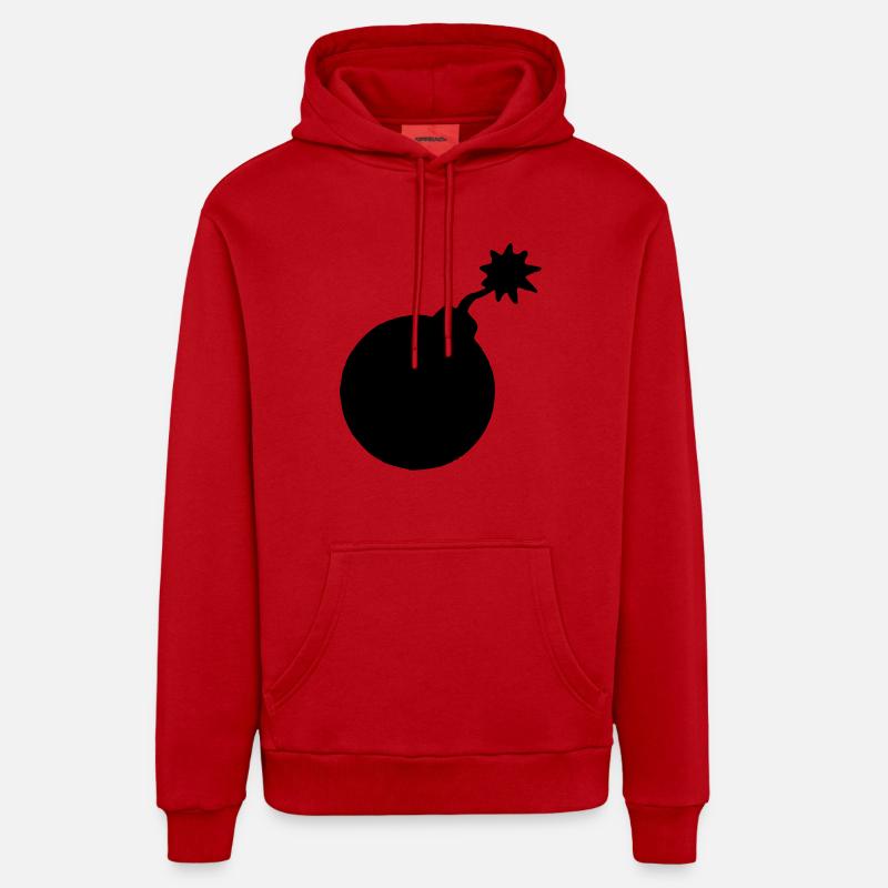 Bombe - Sweat à capuche bio décontracté fabriqué en UE - rouge