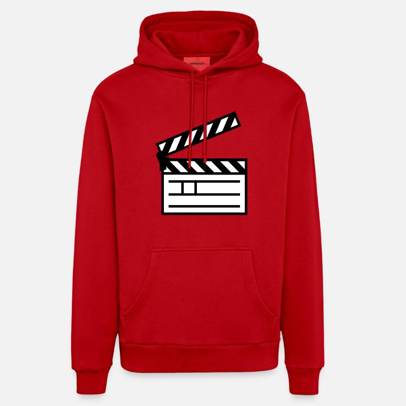 clapperboard_1__f2 - Sweat à capuche bio décontracté fabriqué en UE - rouge
