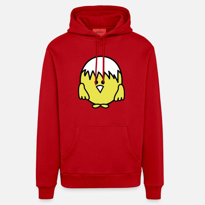 kuecken1 - Sweat à capuche bio décontracté fabriqué en UE - rouge