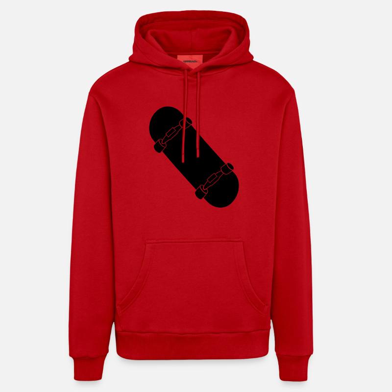 Skateboard - Sweat à capuche bio décontracté fabriqué en UE - rouge