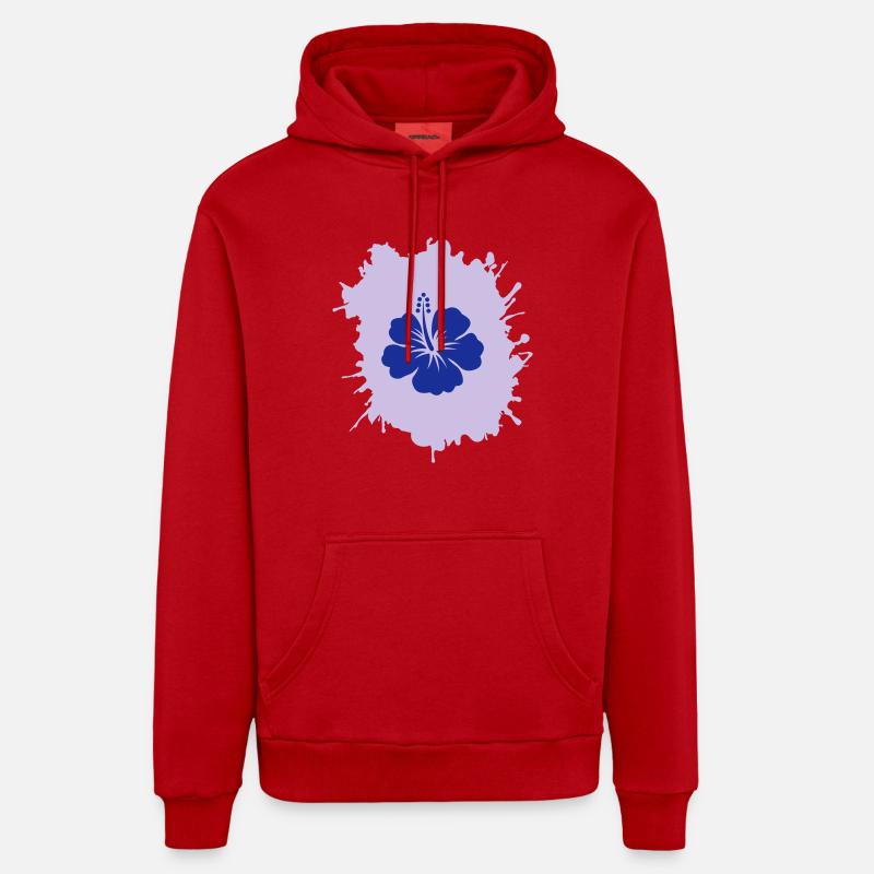 Taches d’hibiscus - Sweat à capuche bio décontracté fabriqué en UE - rouge