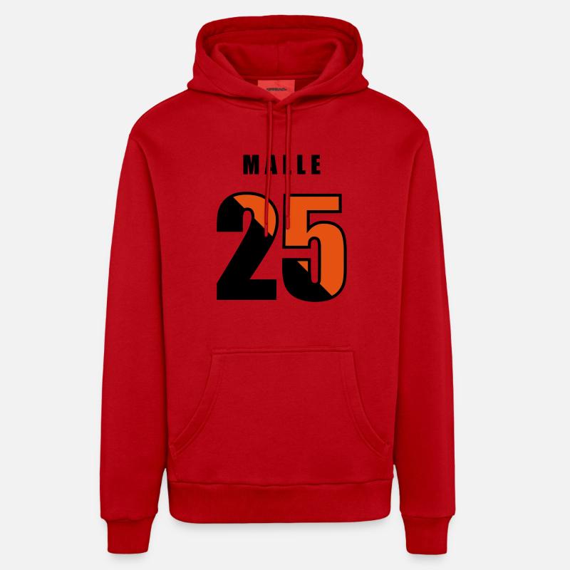 Malle 2025 - Sweat à capuche bio décontracté fabriqué en UE - rouge