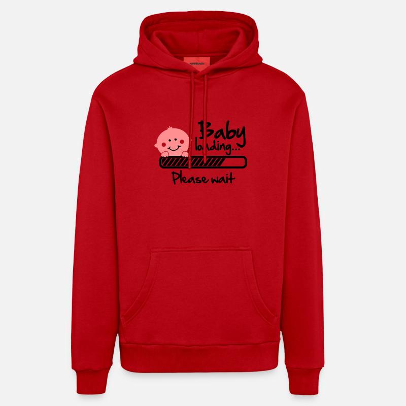 Baby loading - please wait - Sweat à capuche bio décontracté fabriqué en UE - rouge