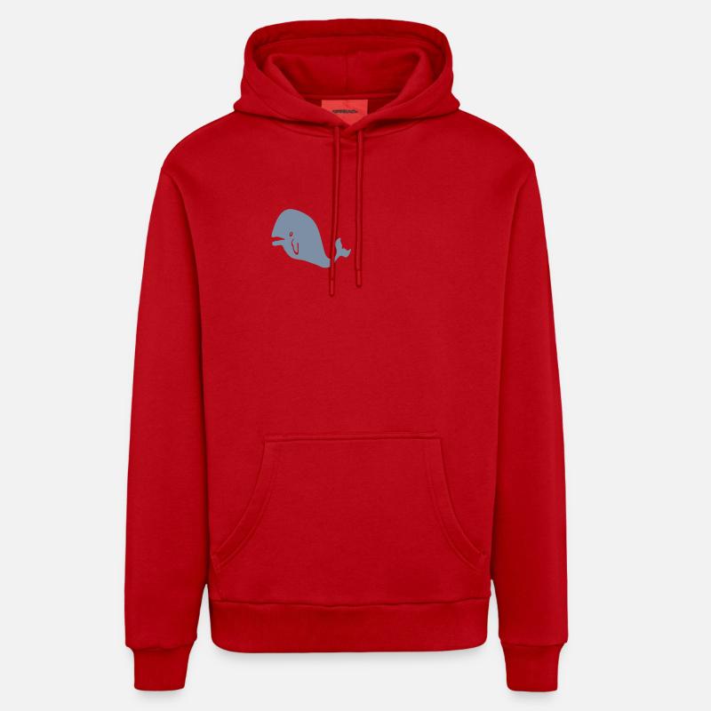balena - Sweat à capuche bio décontracté fabriqué en UE - rouge