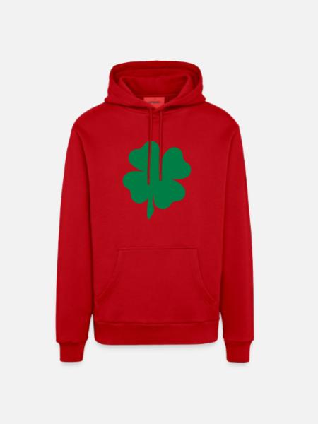 trèfle - Sweat à capuche bio décontracté fabriqué en UE - rouge