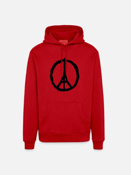 peace paris - Organic Relaxed Hoodie Made in EU - Rot