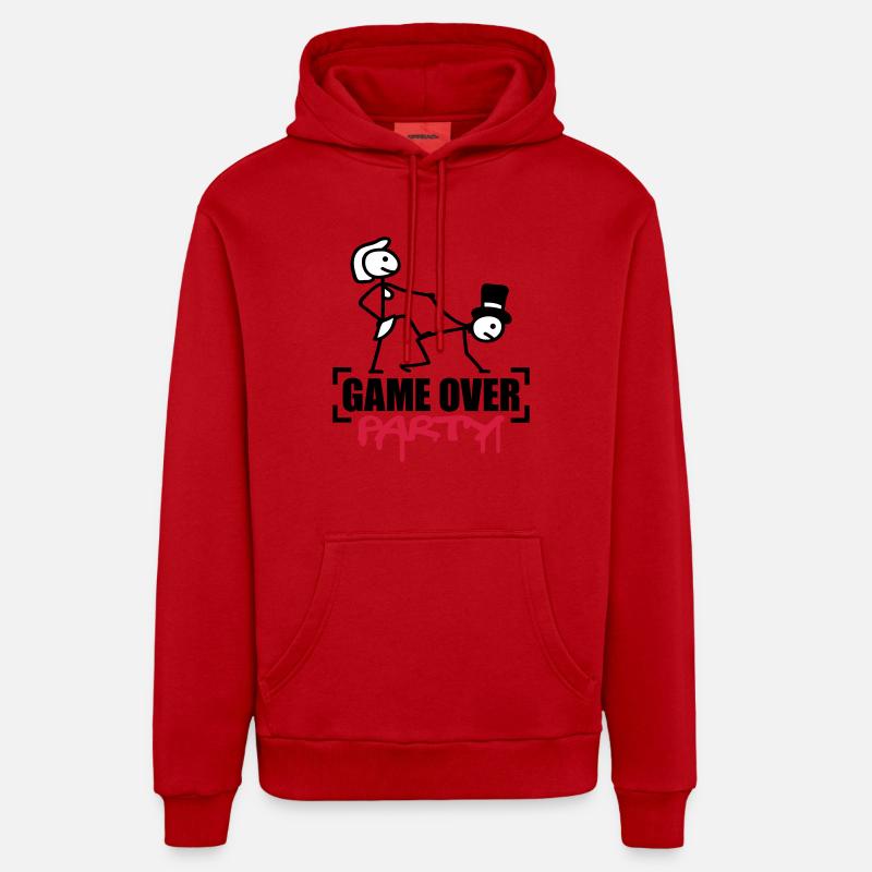 Game Over Party - Sweat à capuche bio décontracté fabriqué en UE - rouge