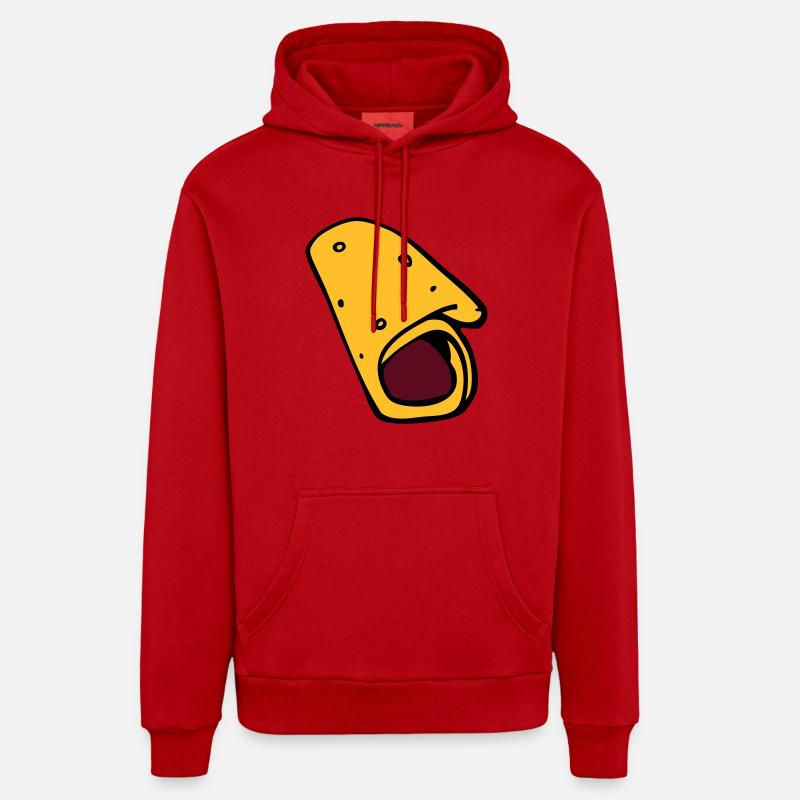 crepe galette saucisse - Sweat à capuche bio décontracté fabriqué en UE - rouge