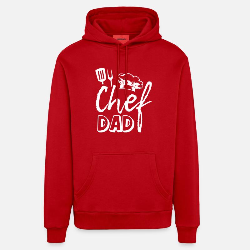 Papa chef - Sweat à capuche bio décontracté fabriqué en UE - rouge